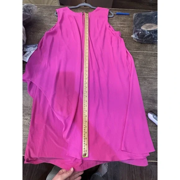 Joseph Ribkoff Neon Pink Asymmetrical Size 20 Flowy 3056 - Picture 9 of 10